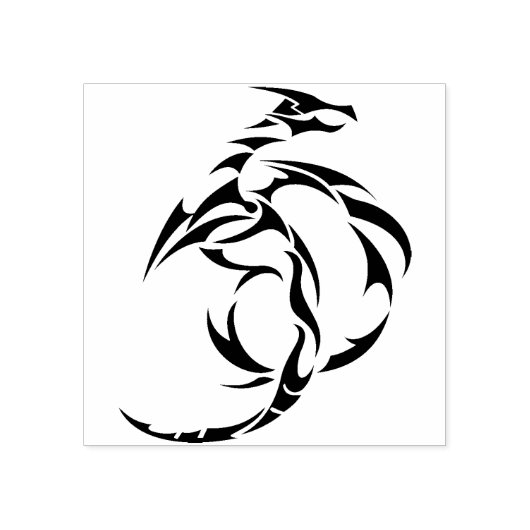 Moderne Tribal Dragon Art Stempel (Afrduk)