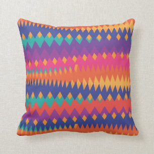 Moderne Tribal ZigZag levendige kleuren Kussen