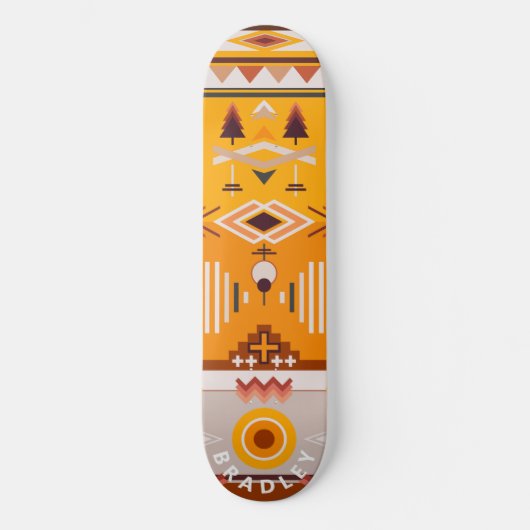 Moderne Tribale Abstracte Gepersonaliseerde Naam Persoonlijk Skateboard (Voorkant)