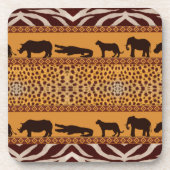 Moderne tribale Afrikaanse Cheetah Pattern Dierafd Bier Onderzetter (Voorkant)
