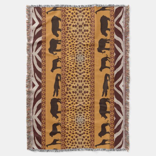 Moderne tribale Afrikaanse Cheetah Pattern Dierafd Deken (Voorkant Verticaal)