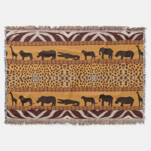 Moderne tribale Afrikaanse Cheetah Pattern Dierafd Deken