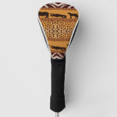 Moderne tribale Afrikaanse Cheetah Pattern Dierafd Golfheadcover (Voorkant)