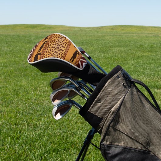 Moderne tribale Afrikaanse Cheetah Pattern Dierafd Golfheadcover (Insitu)
