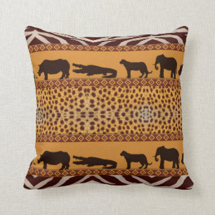 Moderne tribale Afrikaanse Cheetah Pattern Dierafd Kussen