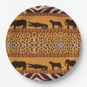 Moderne tribale Afrikaanse Cheetah Pattern Dierafd Papieren Bordje (Voorkant)