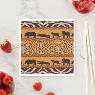 Moderne tribale Afrikaanse Cheetah Pattern Dierafd Servet