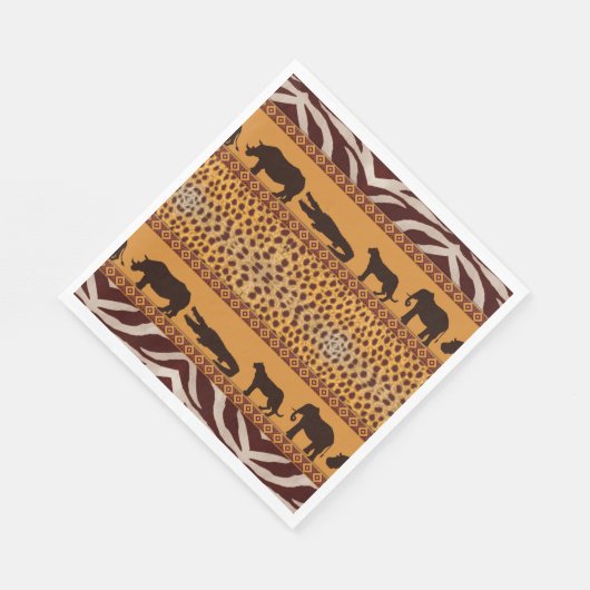 Moderne tribale Afrikaanse Cheetah Pattern Dierafd Servet (Hoek)