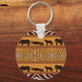 Moderne tribale Afrikaanse Cheetah Pattern Dierafd Sleutelhanger (Voorkant)