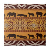 Moderne tribale Afrikaanse Cheetah Pattern Dierafd Tegeltje (Voorkant)