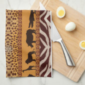 Moderne tribale Afrikaanse Cheetah Pattern Dierafd Theedoek (Quarter Fold)