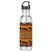 Moderne tribale Afrikaanse Cheetah Pattern Dierafd Waterfles (Voorkant)