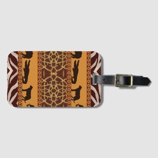 Moderne tribale Afrikaanse Giraffe Pattern Animal  Bagagelabel (Voorkant (horizontaal))