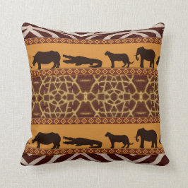 Moderne tribale Afrikaanse Giraffe Pattern Animal Kussen