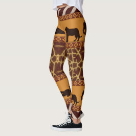 Moderne tribale Afrikaanse Giraffe Pattern Animal Leggings