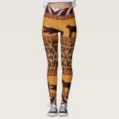 Moderne tribale Afrikaanse Giraffe Pattern Animal  Leggings (Voorkant)