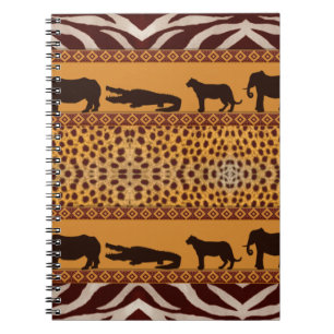 Moderne Tribale Afrikaanse Jachtluipaard Patroon D Notitieboek