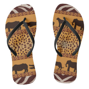 Moderne Tribale Afrikaanse Jachtluipaard Patroon D Teenslippers
