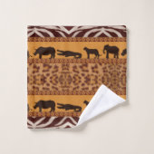 Moderne tribale Afrikaanse jaguar Pattern Animal P Bad Handdoek (Wasdoekje)