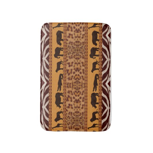Moderne tribale Afrikaanse jaguar Pattern Animal P Badmat (Voorkant Verticaal)