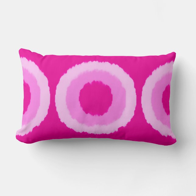 Moderne tribale batik cirkels - fuchsia roze kussen (Voorkant)