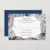 Moderne tribale feeders Bohemian Wedding RSVP (Voorkant / Achterkant)