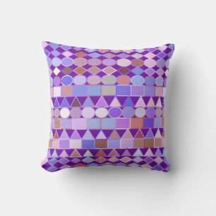 Moderne tribale geometrie, Amethyst Paars en Taupe Kussen