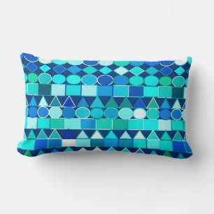 Moderne tribale geometrisch, Jeans blauwdruk op de Kussen