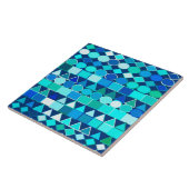 Moderne tribale geometrisch, Jeans blauwdruk op de Tegeltje (Zijkant)