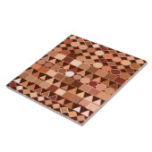 Moderne tribale geometrische, chocolade bruin en t tegeltje (Zijkant)