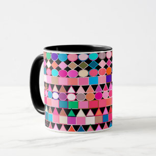 Moderne tribale geometrische, juwelen kleuren op z mok