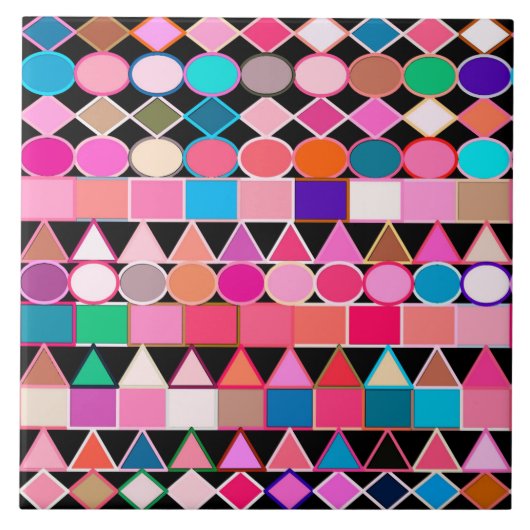 Moderne tribale geometrische, juwelen kleuren op z tegeltje (Voorkant)