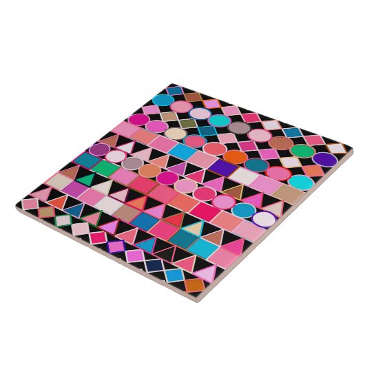 Moderne tribale geometrische, juwelen kleuren op z tegeltje (Zijkant)