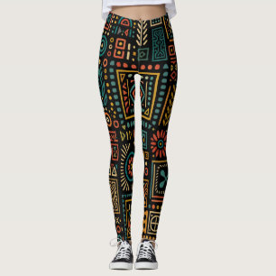 Moderne Tribale Geometrische Patroon Leggings