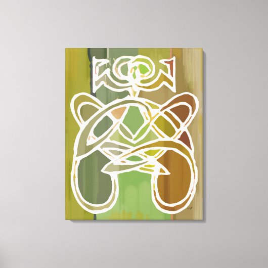 Moderne Tribale Godin Print, Groen Boho Abstract Canvas Afdruk (Voorkant)