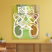 Moderne Tribale Godin Print, Groen Boho Abstract Canvas Afdruk (Insitu (Woonkamer))