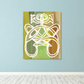 Moderne Tribale Godin Print, Groen Boho Abstract Canvas Afdruk (Insitu (Houten vloer))