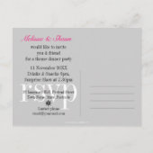 Moderne tribale hotroze zwarte dinner Party nodigt Uitnodiging Briefkaart (Achterkant)