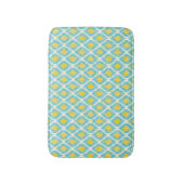 Moderne tribale ikat blue yellow mode badmat (Voorkant Verticaal)