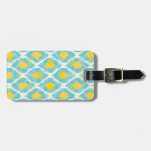 Moderne tribale ikat blue yellow mode bagagelabel (Voorkant horizontaal)