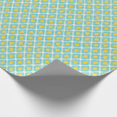 Moderne tribale ikat blue yellow mode cadeaupapier (Hoek)