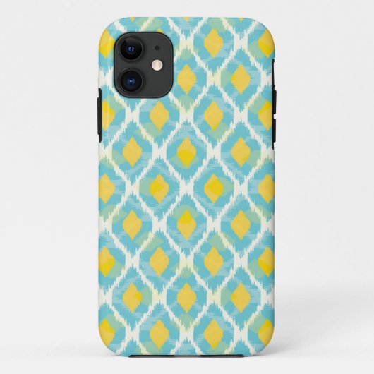 Moderne tribale ikat blue yellow mode Case-Mate iPhone case (Achterkant)