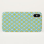 Moderne tribale ikat blue yellow mode Case-Mate iPhone case (Achterkant (horizontaal))