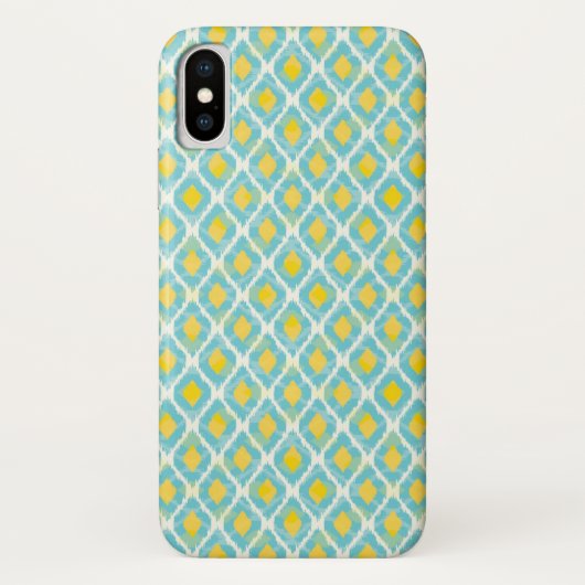 Moderne tribale ikat blue yellow mode Case-Mate iPhone case (Achterkant)