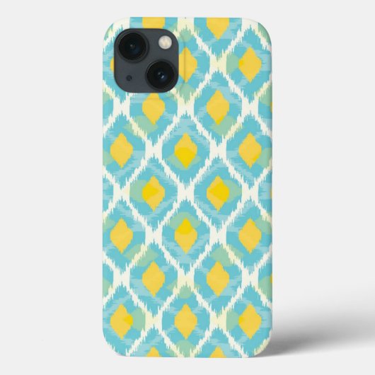Moderne tribale ikat blue yellow mode Case-Mate iPhone case (Achterkant)