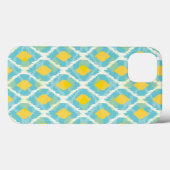 Moderne tribale ikat blue yellow mode Case-Mate iPhone case (Achterkant (horizontaal))