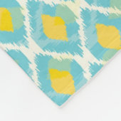 Moderne tribale ikat blue yellow mode fleece deken (Hoek)