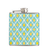 Moderne tribale ikat blue yellow mode heupfles (Voorkant)