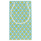 Moderne tribale ikat blue yellow mode klein cadeauzakje (Achterkant)