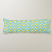 Moderne tribale ikat blue yellow mode lichaamskussen (Voorkant)